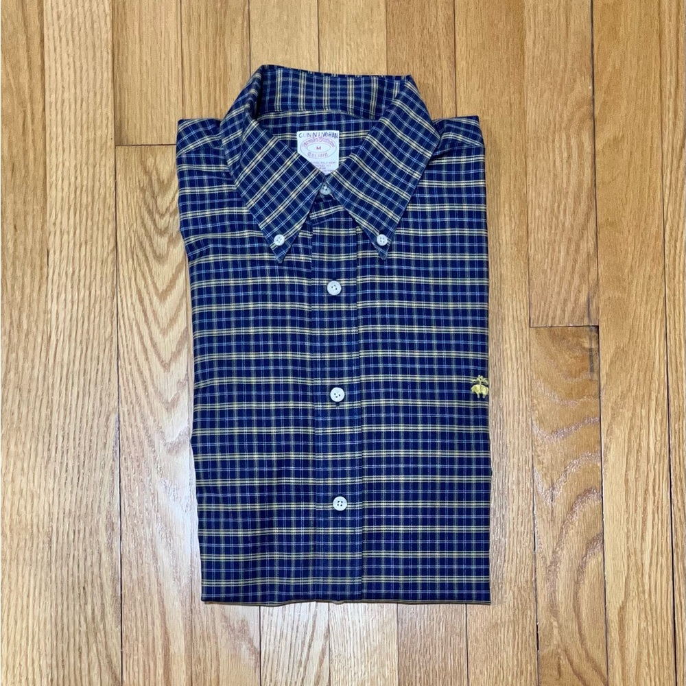 Brooks Brothers Men’s Long Sleeve Dress Shirt Traditional Fit Medium Blue Checks